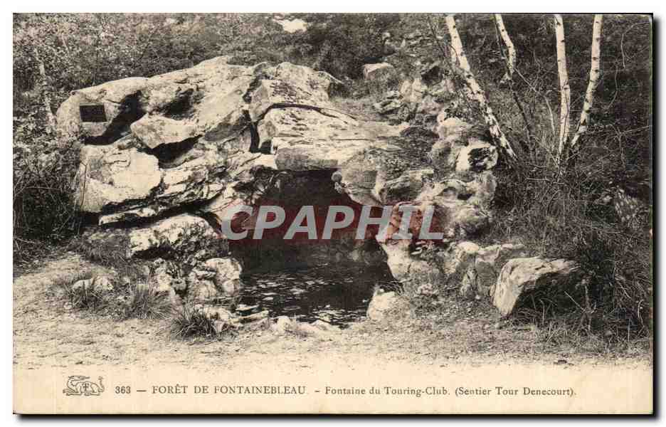 Bosque de Fontainebleau — Fuente del Club Touring (Camino Tour Denecourt) — Editor no identificado, n° 363