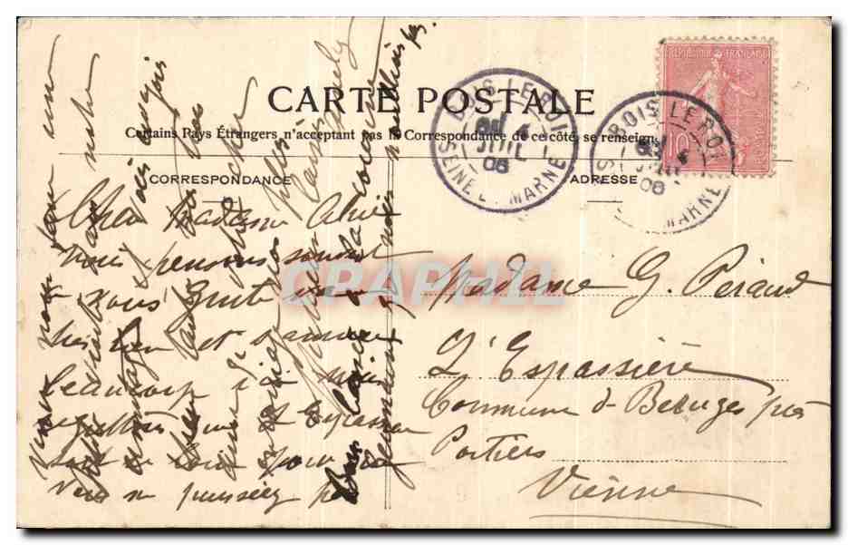 Bosque de Fontainebleau — Fuente del Club Touring (Camino Tour Denecourt) — Editor no identificado, n° 363 — Reverso