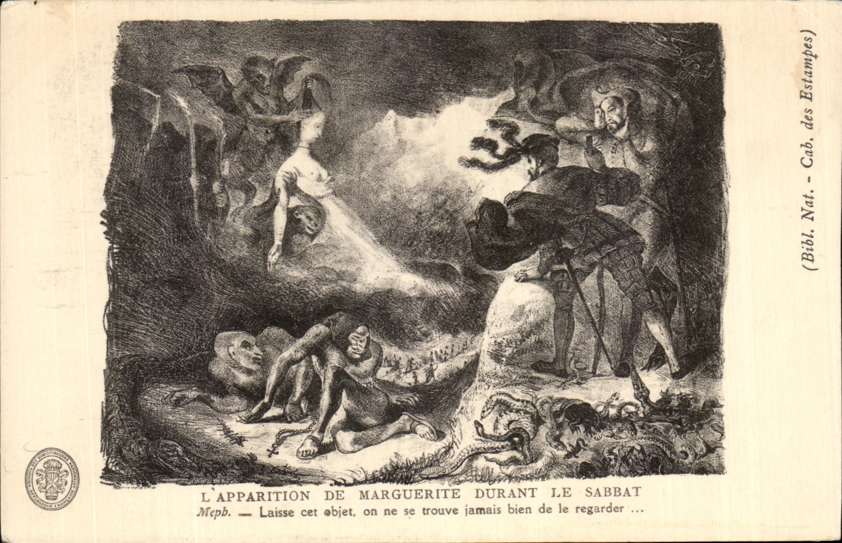 CPA l'Apparition de Marguerite Durant Le Sabbat