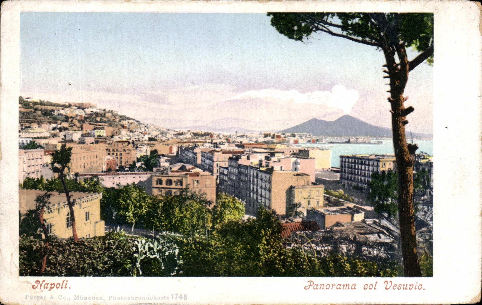 CPA Panorama col Vesuvio Napoli