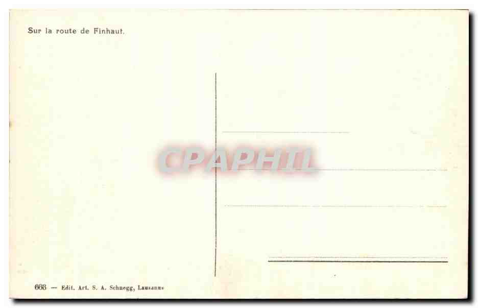 CPA Sur La Route De Finhaut Suisse — Rückseite