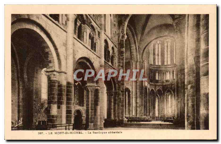 CPA Le Mont St Michel La Basilique abbatiale