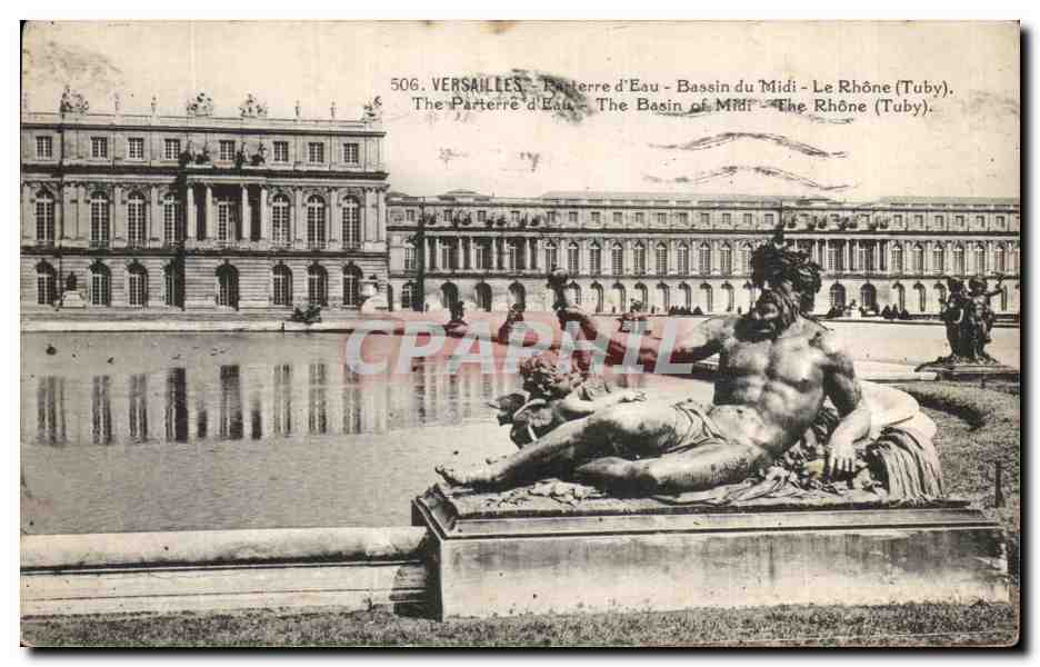 CPA Versailles Parterre d'Eau Bassin du Midi Le Rhone Neptune
