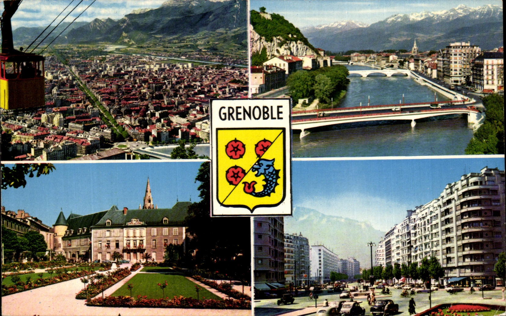 Grenoble — General View and Belledonne Range — Publisher Spadem