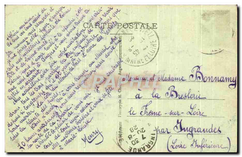 CPA Angers Chateau et ses Fosses Fleuris — Rückseite