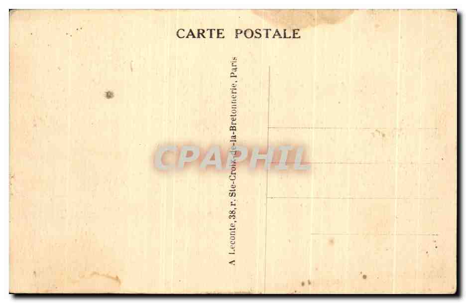 Tarjeta postal antigua París La Estación del Este — Reverso