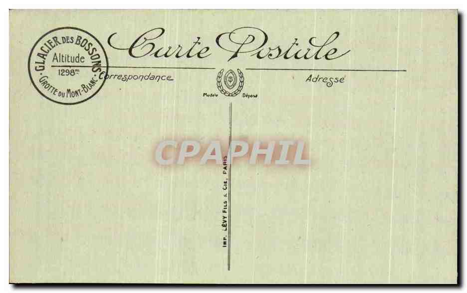 CPA Chamoinx Plateau Superieur des Bossons  — Verso