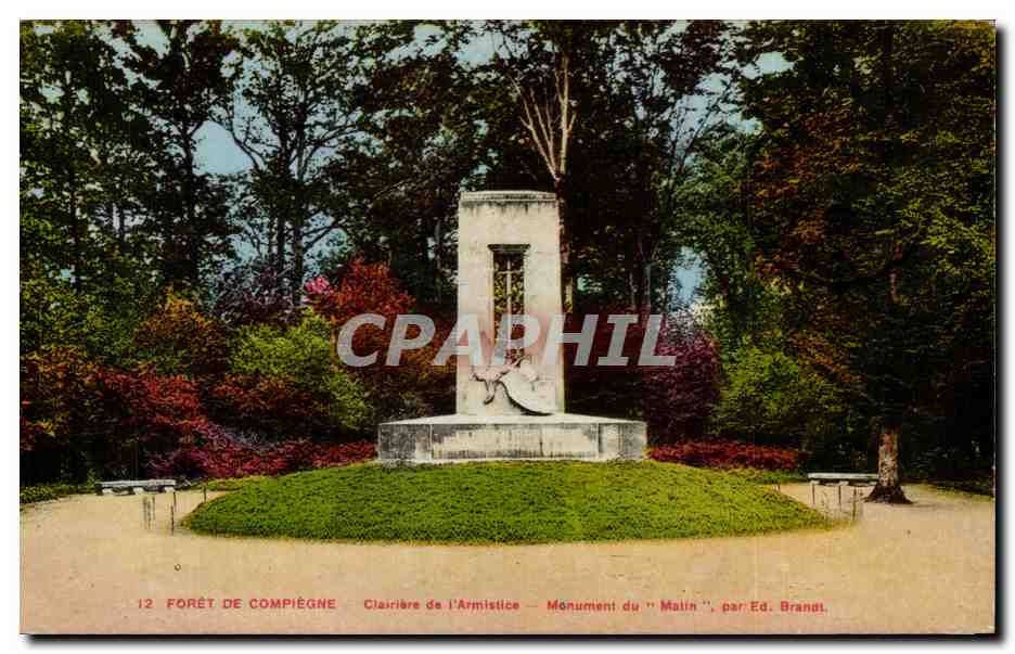 Forêt de Compiègne — Clairière de l'Armistice — Monument du "Malin", par Ed. Brandi