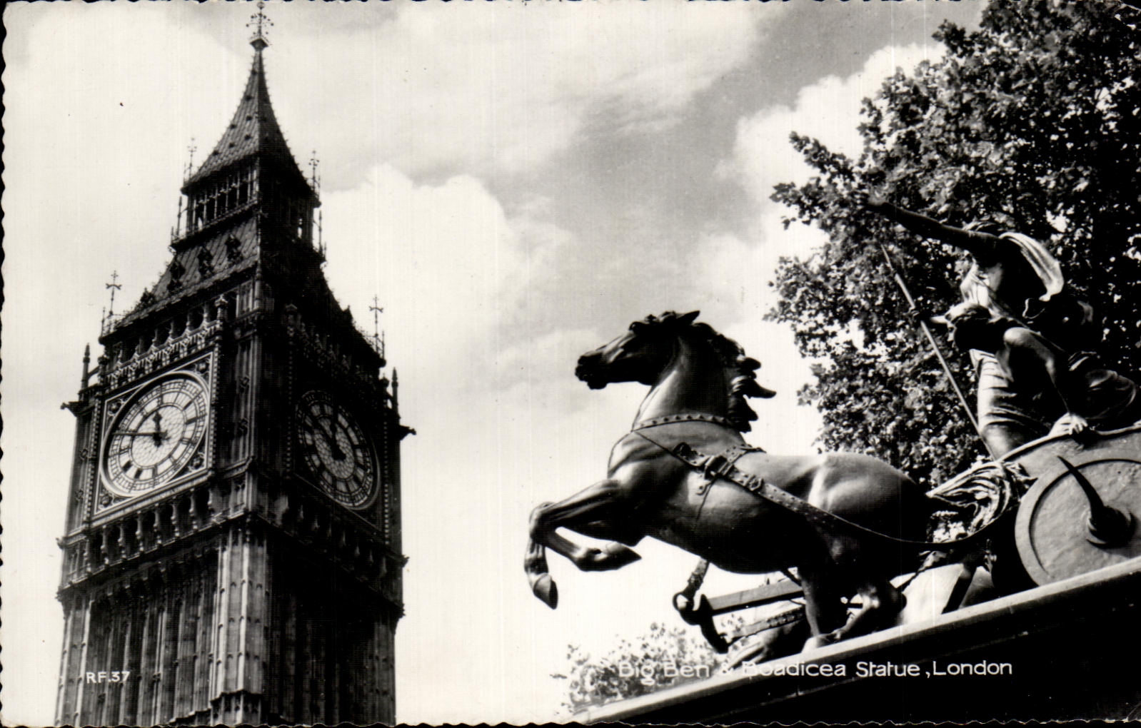 CPA Big Ben Statue London Cheval