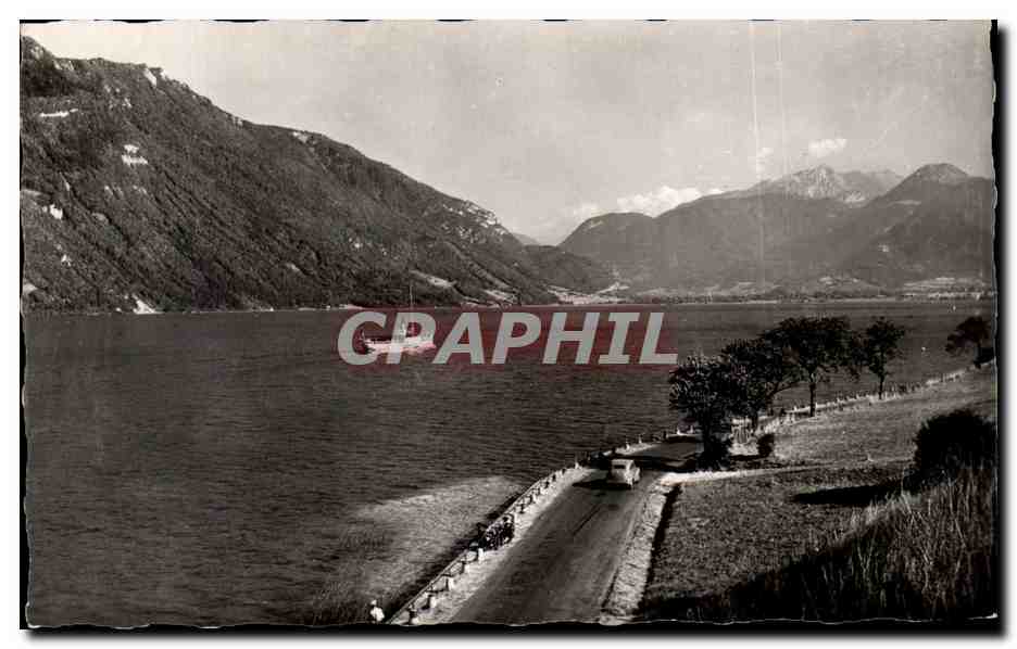 Lac d'Annecy — vue du lac et de la route — éditeur 'Photographie Véritable'