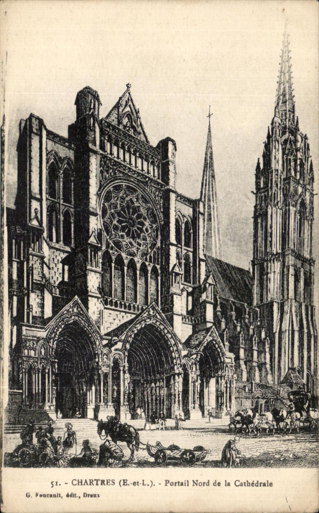 CPA Chartres Portail Nord de la Cathedrale 