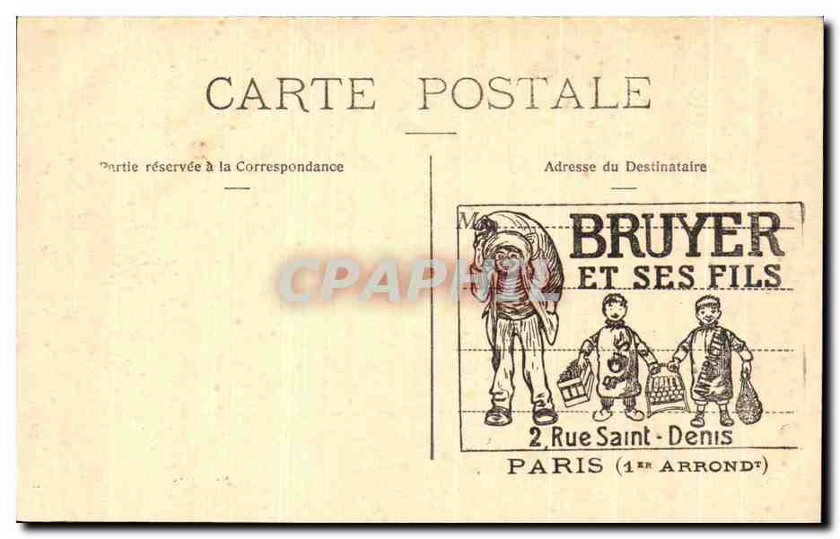 CPA Evian Les Bains Vue generale Publicite Bruyer et ses fils Rue Saint Denis Paris  — Verso