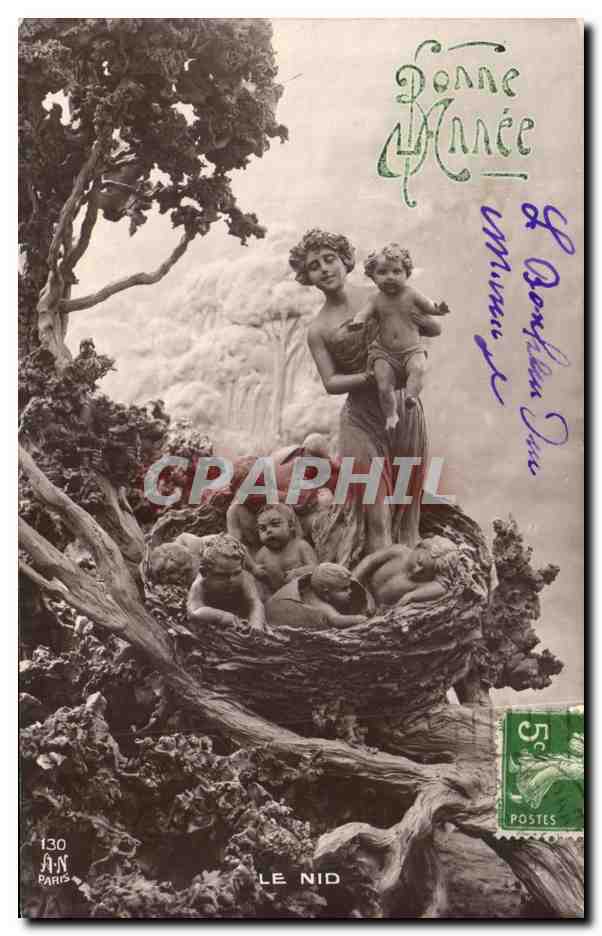 The Nest — sculpture of nymphs and children — A. Mayer, Paris, No. 130