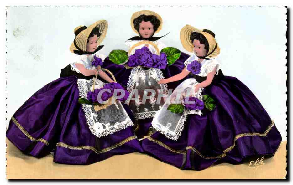 Trois poupées en costume régional toulousain — Éditeur : Les Éditions LA3OUCHE Frères — N° 82
