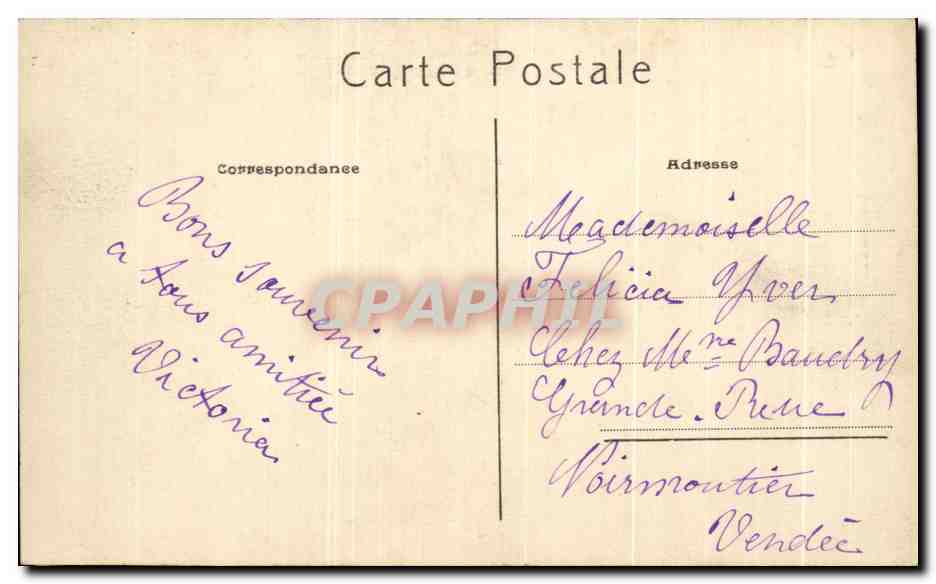 CPA Paris La Colonne Vendome et la Rue de Castiglione — Verso