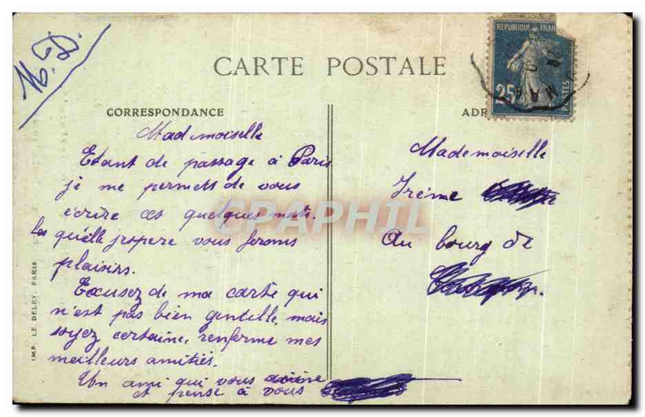 CPA Paris Notre Dame — Verso