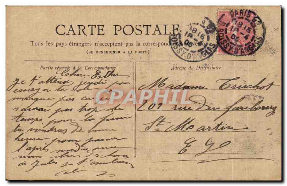 CPA Faris L'Arc De Triomphe Carrousel Louvre — Rückseite