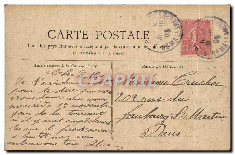 CPA Paris Le Square et le Musee de Cluny — Rückseite