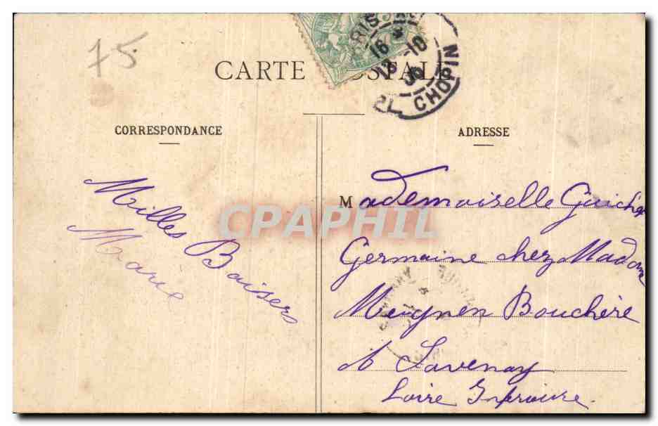 CPA Paris Bois de Boulogne Le Chateau de Madrid — Rückseite