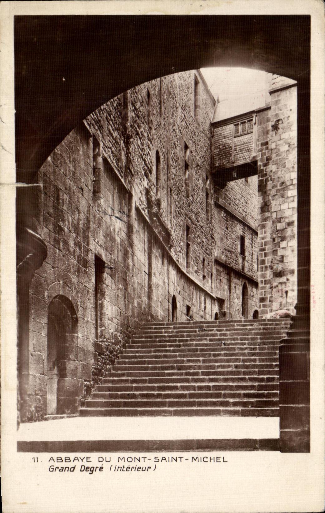CPA Abbaye Du Mont Saint Michel Grand Degre