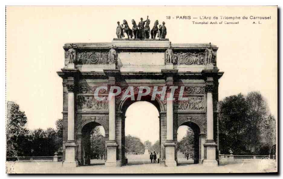 CPA Paris L'Arc de Triomphe du Carrousel