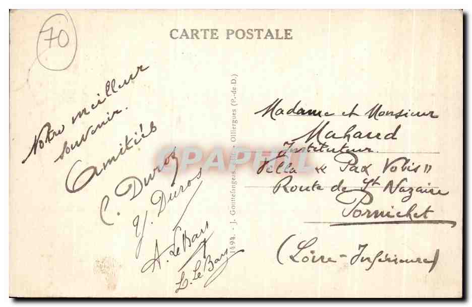 CPA Le Mont Dore Teleferique du Sancy — Rückseite