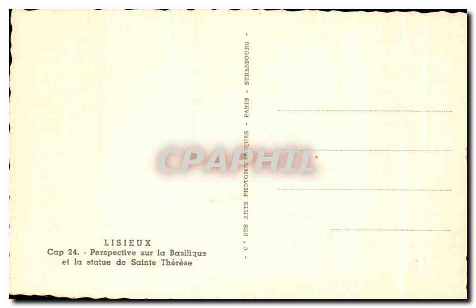 CPA Lisieux Perspective sur La Basilique et la statue de Sainte Therse — Verso