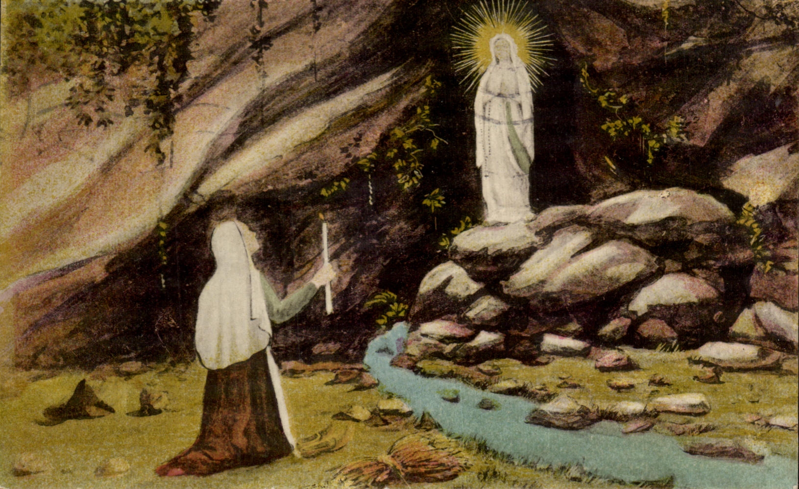 CPA Lourdes L'Apparition