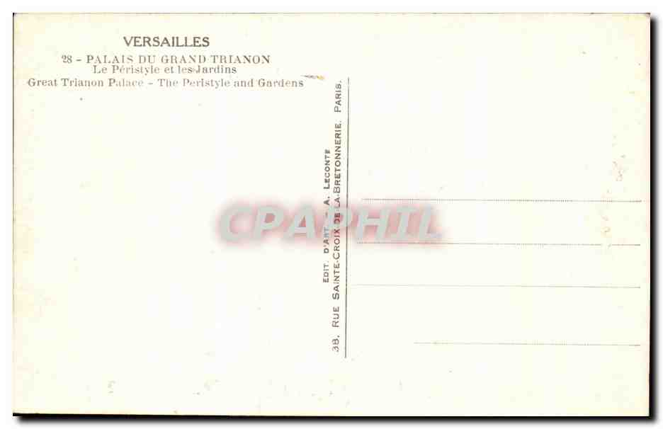CPA Versailles Palais du Grand Trianon Le Peristyle et les Jardins — Verso