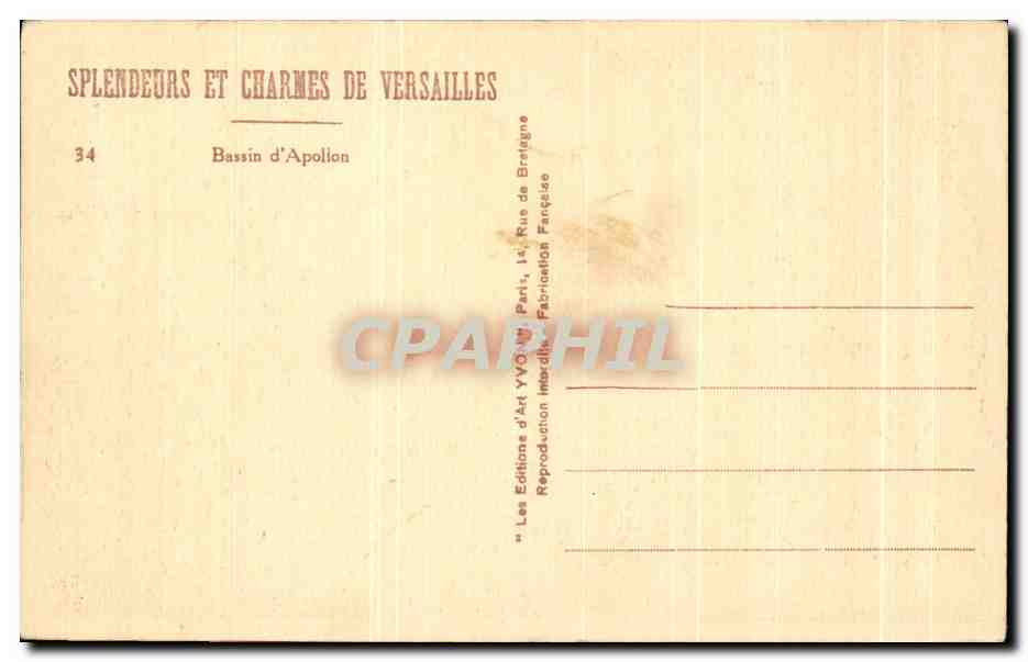 CPA Splendeurs Et Charmes De Versailles Bassin D'apollon — Verso