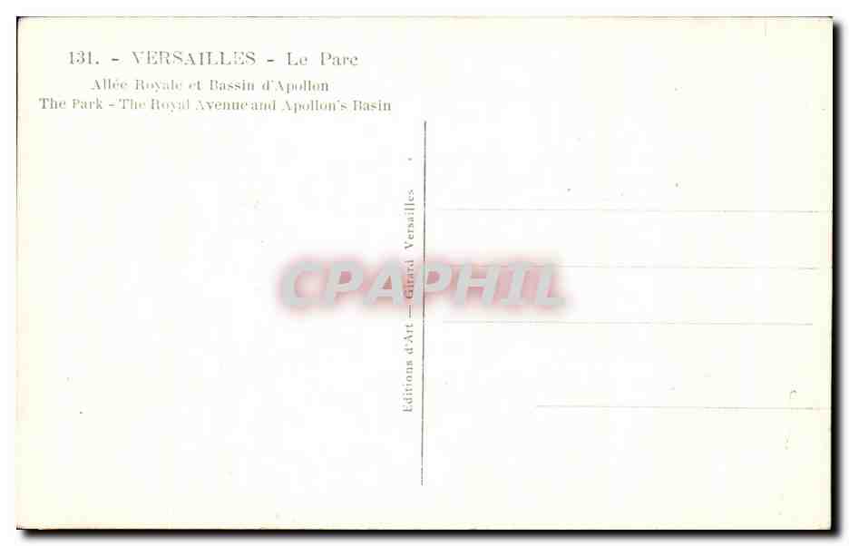 CPA Versailles Le Pare allee Royale Et Bassin D'Apollon — Verso
