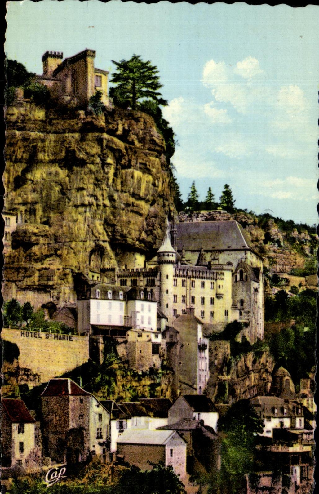 Le Rocher vu de la Route de Cahors — Hôtel Sainte-Marie — éditeur Cap