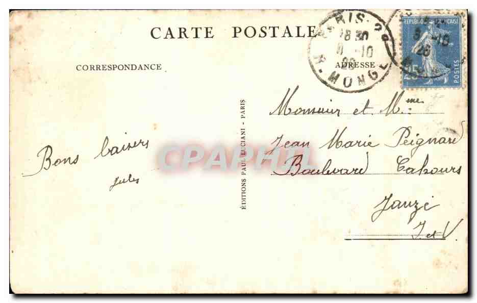 Paris — La Tour Eiffel prise du Trocadéro — Éditions Paul Dugiani — Rückseite