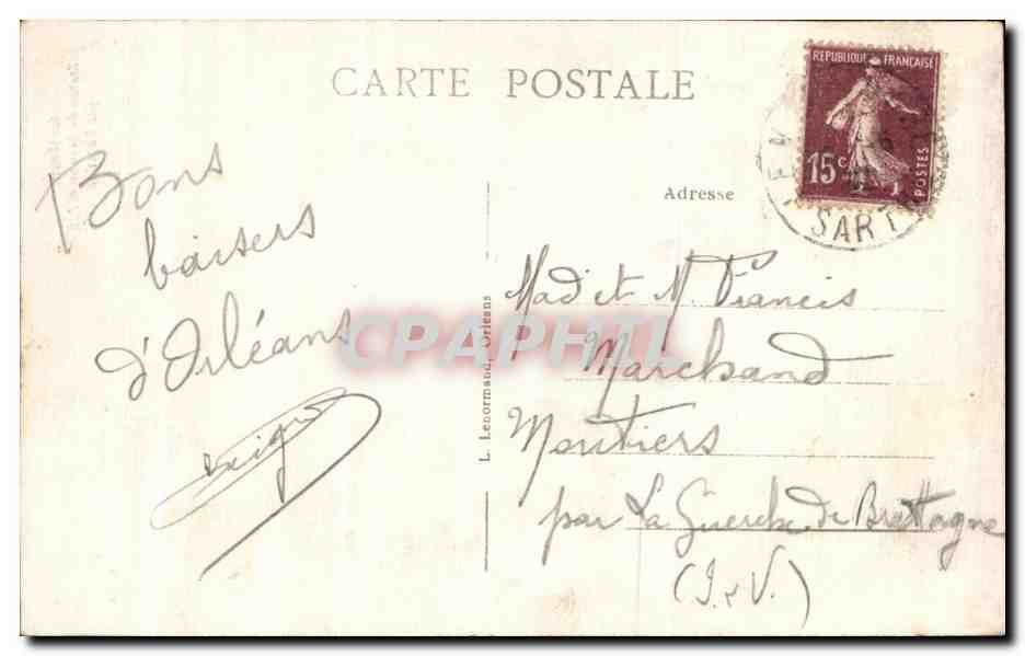 CPA Orleans Statue De Jeanne D'Arc Par Foyatier — Verso
