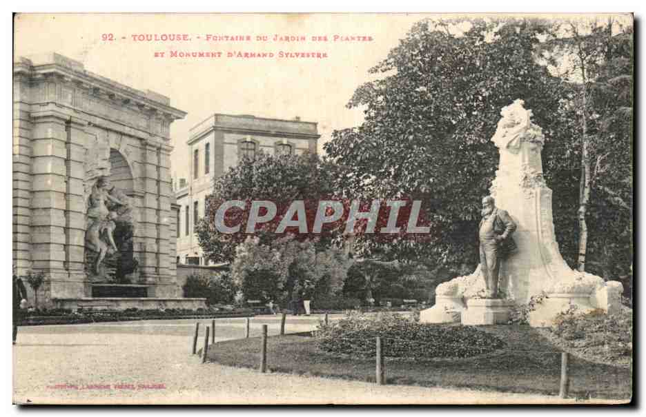 Toulouse - Fontaine du Jardin des Plantes et Monument d'Armand Sylvester