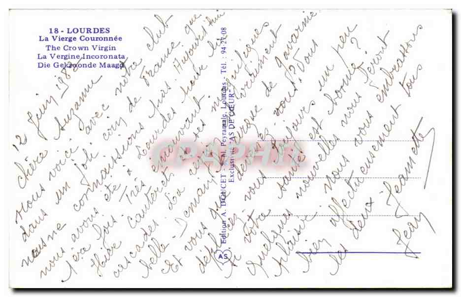 CPM Lourdes La vierge couronnee  — Verso