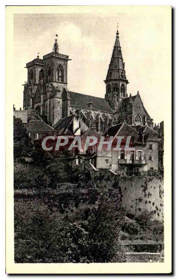 CPA Semur Eglise Notre dame Et Les Remparts