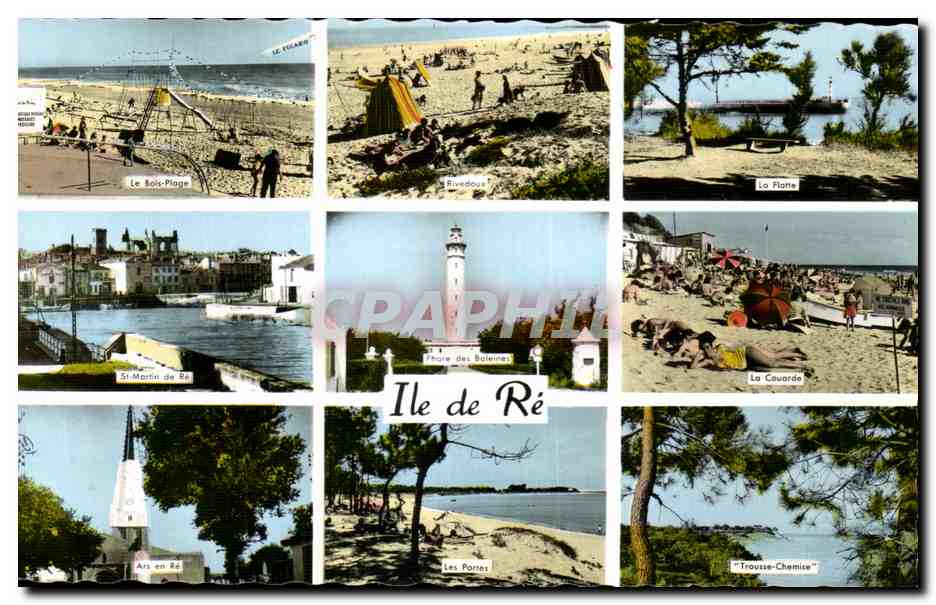 Ile de Ré — Vue panoramique avec plusieurs plages et sites — Cie des Arts Photomécaniques