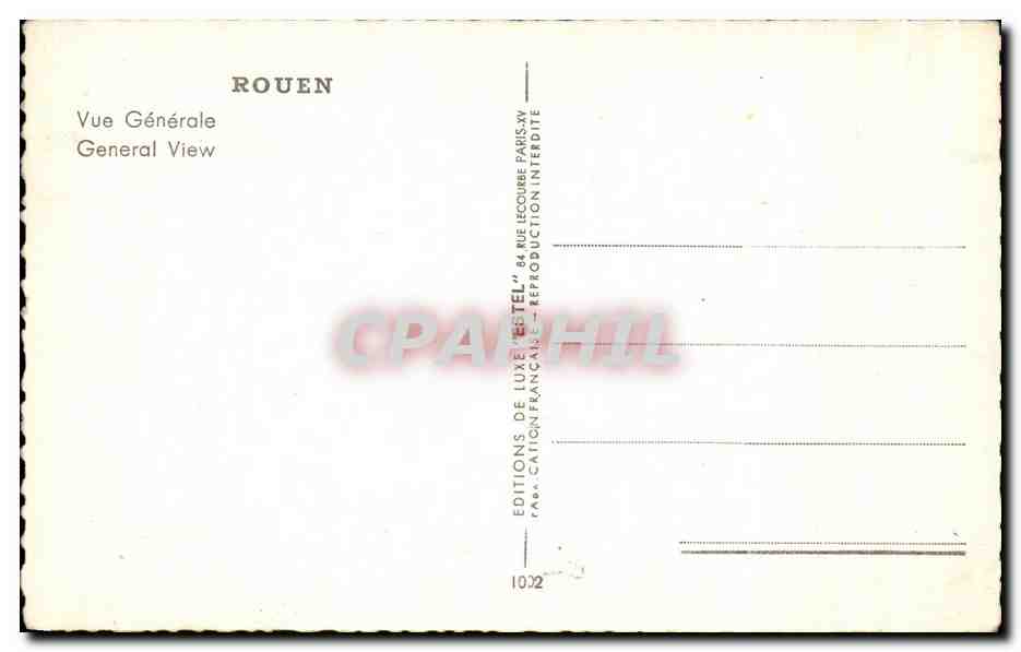 CPA Rouen Vue Generale — Verso