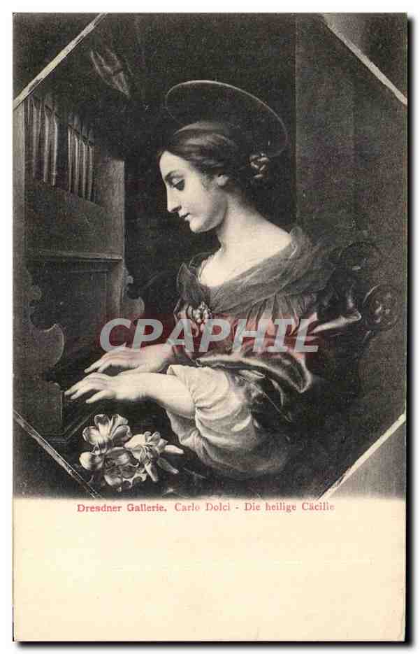 CPA Dresdner Gallerie Carle Dolci Die Heillge Cacille