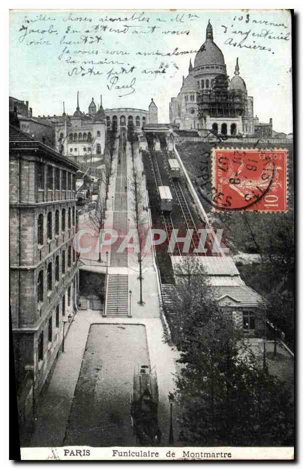 CPA Paris Funiculaire de Montmartre Sacre Coeur 