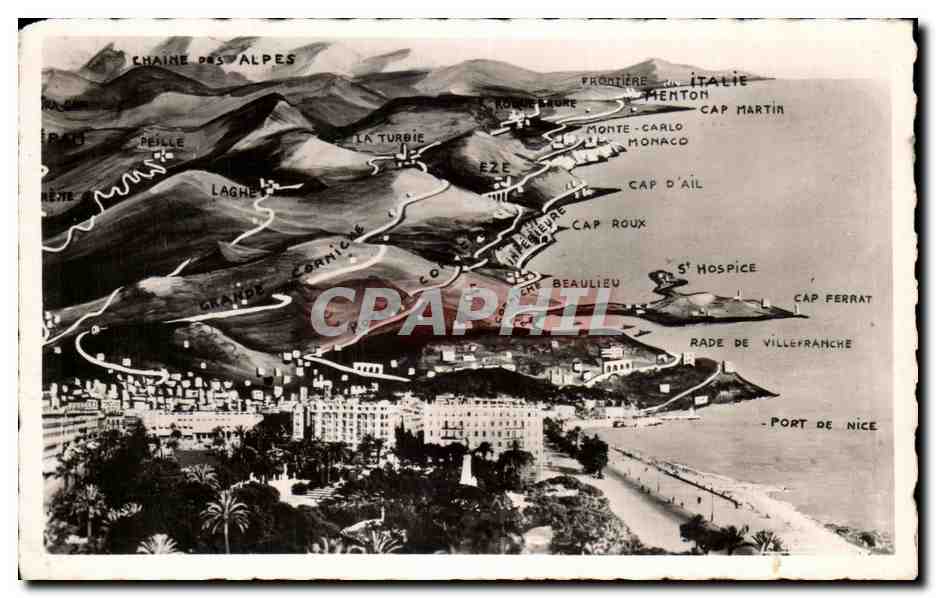CPA Nice Excursion vers l'Italie et la chaine des alpes