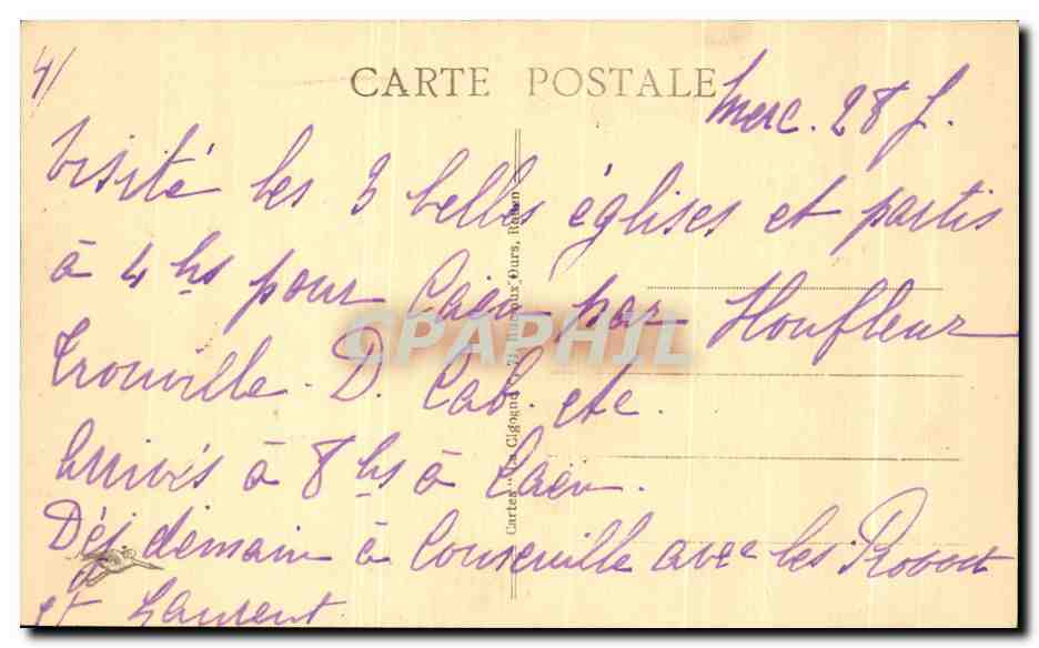 CPA Rouen La Grosse Horloge — Verso