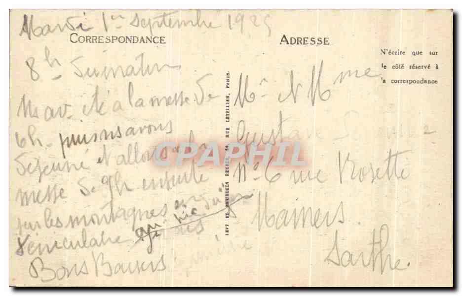 CPA Lourdes La Vierge couronnee et le Chateau — Verso