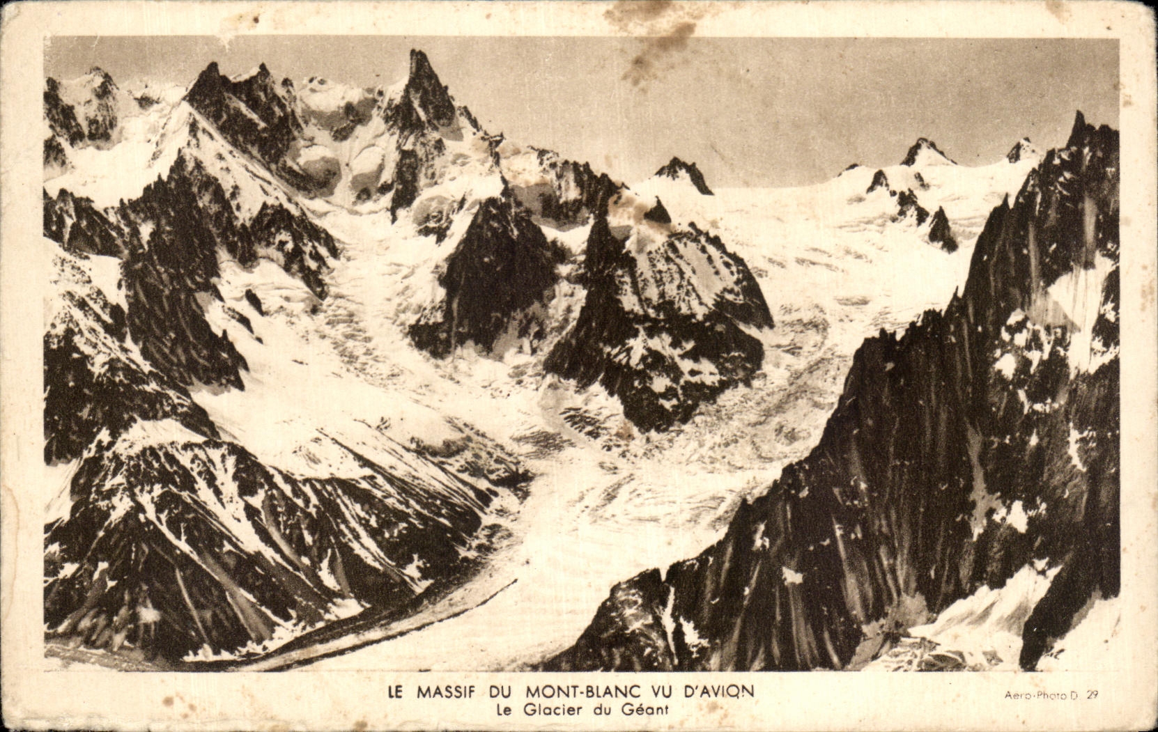 CPA Le Massif Du Mont Blanc vu D'Avion Le Glacier du Geant