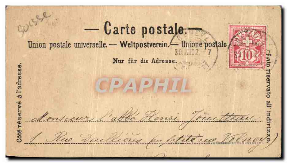 CPA Geneve Le Port Et Le Mont Blanc — Rückseite