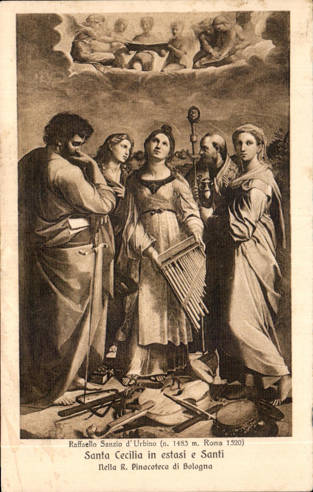 CPA Santa Cecilia In Estasi E Santi Nella Pinacotece Di Bologna