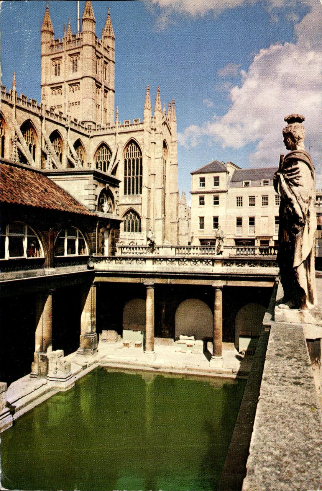CPA Bath Abbey and the Great Roman Both Avon 