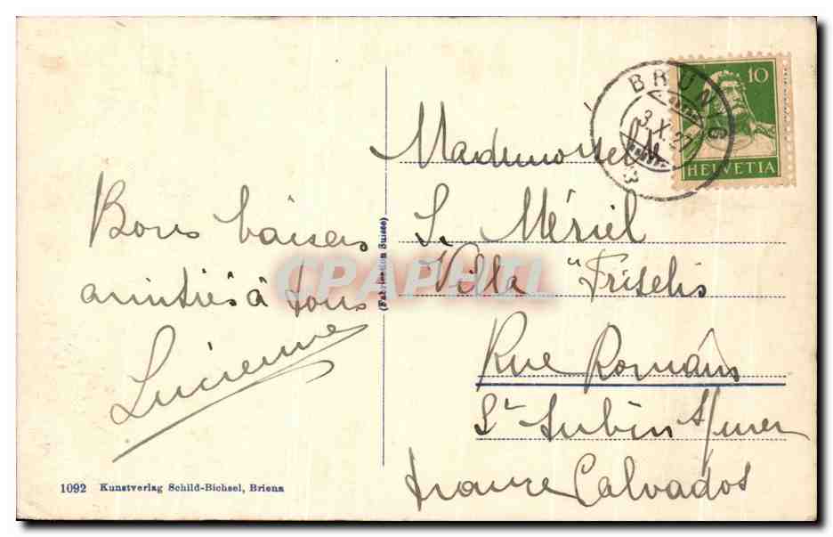CPA Rosenlaui Engelhorner Suisse — Rückseite