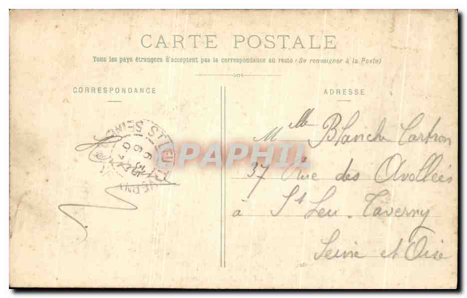 Forêt de Fontainebleau — Eingang zum Désert d'Apremont — unbekannter Verlag, Nr. 387 — Rückseite